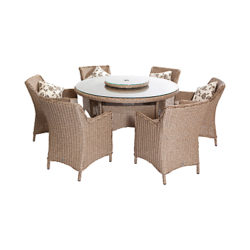 LG Outdoor Saigon Heritage 6-Seater Low Back Dining Set, Natural